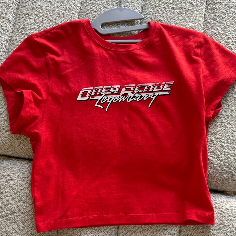 Oner Active Muscle Mommy Red Baby Tee Sz Large